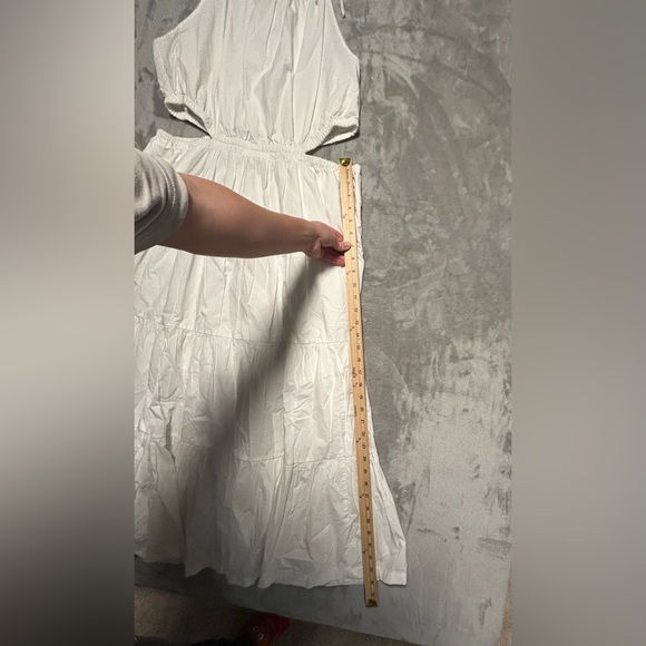 J Crew Harbor Side Cutout Maxi Dress Women’s XL White Tie Strap Pockets - Picture 9 of 9